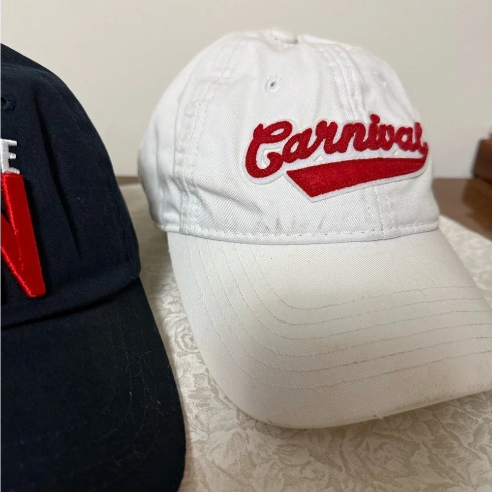 Set of 2 Carnival Cruise Line Baseball Hats Caps Behind The Fun Tour Unisex